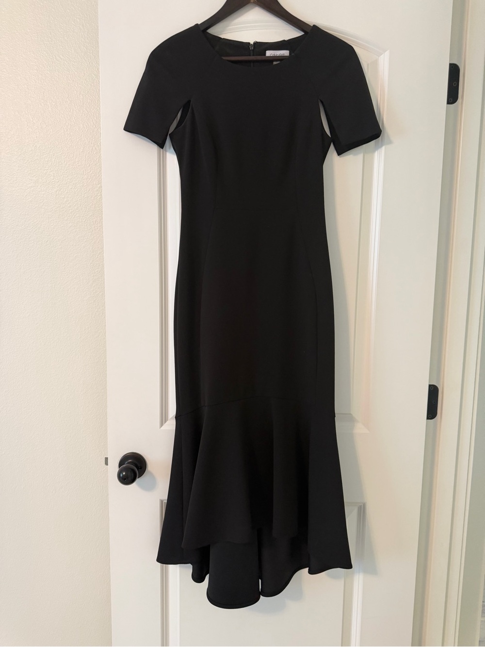 Calvin Klein Black High-Low Mermaid Hem Dress
